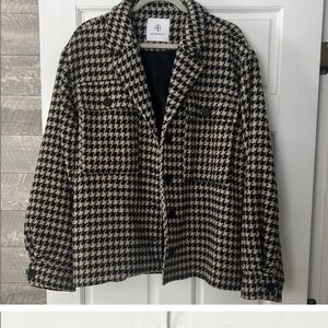 Anine Bing Houndstooth Button-Up Jacket